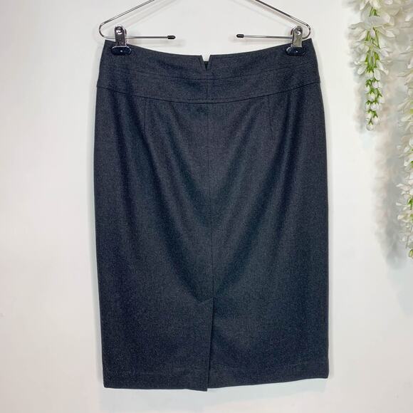 VTG RALPH LAUREN BLACK LABEL high waist pencil skirt buttons charcoal 2375 - Picture 2 of 12